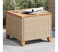 Festnight Mesa de Centrode Jardín Ratán 45x45x37 cm, Mesa Auxiliar, Mesa Terraza, Mesa Exterior, Mesa Balcon, Mesa Jardin Exterior, Mesa Playa Beige y marrón