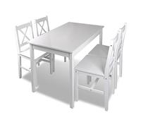 Festnight Mesa de Comedor con 4 Sillas para Cocina de Madera 108 x 65 x 73cm
