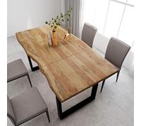 Festnight Mesa de Comedor de Madera con Patas de Acero, Mesa de Cocina Estilo Industrial, Mesa de Comedor Rectangular 180x90x76 cm