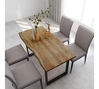 Festnight Mesa de Comedor de Madera con Patas de Acero, Mesa de Cocina Estilo Industrial, Mesa de Comedor Rectangular 140x70x76