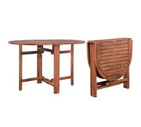 Festnight Mesa de Comedor Jardín Plegable Oval Madera Acacia Maciza, Marrón 120 x 70 x 74 cm