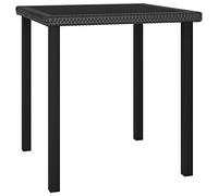 Festnight Mesa de jardín Superficie de Vidrio Ratán PE 70 x 70 x 73 cm Mesas De Patio Mesa De Comedor Mesa Terraza Mesa Jardin Exterior Mesa De Balcón Mesa Exterior Negro