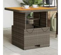 Festnight Mesa Jardín Elevable Ratán Sintético, Mesa de Comedor para Jardín, Mesa de Comedor Exterior Rectangular, Mesa de Terraza, 80 x 80 x 40/71 cm, Gris y marrón
