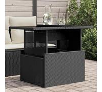 Festnight Mesa Jardín Elevable Ratán Sintético, Mesa de Comedor para Jardín, Mesa de Comedor Exterior Rectangular, Mesa de Terraza, 100 x 55 x 44/73 cm, Negro