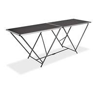 Festnight- Mesa para Empapelar Negro 200x60x78 cm Plegable de MDF y Aluminio