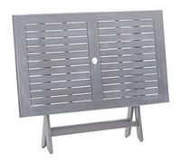Festnight Mesa Plegable de Jardín Comedor Madera Maciza de Acacia Gris 120x70x75 cm