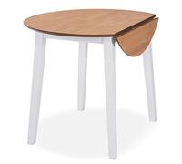 Festnight Mesa Plegable para Cocina de Redonda,Ambos Lados se Pueden Plegar,MDF,90x75cm,Blanca