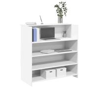 Festnight Mostrador de Recepción, Mueble Recepción Blanco, Mostrador de Tienda, Mostrador de Venta, Mueble de Recepción de Oficina, 100 x 50 x 103.5 cm