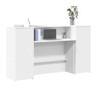 Festnight Mostrador de Recepción, Mueble Recepción Blanco, Mostrador de Tienda, Mostrador de Venta, Mueble de Recepción de Oficina, Madera, 180 x 50 x 103.5 cm