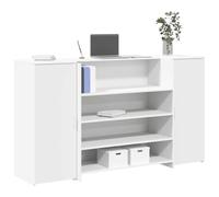 Festnight Mostrador de Recepción, Mueble Recepción Blanco, Mostrador de Tienda, Mostrador de Venta, Mueble de Recepción de Oficina, 180 x 50 x 103.5 cm