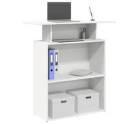 Festnight Mostrador de Recepción, Mueble Recepción Blanco, Mostrador de Tienda, Mostrador de Venta, Mueble de Recepción de Oficina, Madera, 100x40x104 cm