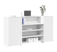 Festnight Mostrador de Recepción, Mueble Recepción Blanco, Mostrador de Tienda, Mostrador de Venta, Mueble de Recepción de Oficina, 200 x 50 x 103.5 cm