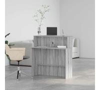 Festnight Mostrador de Recepción, Mueble Recepción Gris Sonoma, Mostrador de Tienda, Mostrador de Venta, Mueble de Recepción de Oficina, Madera, 100x50x103,5 cm