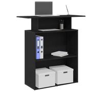 Festnight Mostrador de Recepción, Mueble Recepción Negro, Mostrador de Tienda, Mostrador de Venta, Mueble de Recepción de Oficina, Madera, 100x40x104 cm