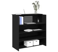 Festnight Mostrador de Recepción, Mueble Recepción Negro, Mostrador de Tienda, Mostrador de Venta, Mueble de Recepción de Oficina, 100 x 50 x 103.5 cm