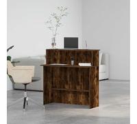 Festnight Mostrador de Recepción, Mueble Recepción Roble Ahumado, Mostrador de Tienda, Mostrador de Venta, Mueble de Recepción de Oficina, Madera, 100x50x103,5 cm