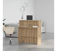 Festnight Mostrador de Recepción, Mueble Recepción Roble Artisan, Mostrador de Tienda, Mostrador de Venta, Mueble de Recepción de Oficina, Madera, 100x50x103,5 cm