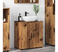 Festnight Mueble Bajo Lavabo, Armario de Baño, 2 Compartimentos, Mueble para Debajo del Lavabo, Armario de Baño de Suelo, 61 x 35 x 64 cm, Vieja