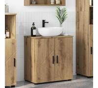 Festnight Mueble Bajo Lavabo, Armario de Baño, 2 Compartimentos, Mueble para Debajo del Lavabo, Armario de Baño de Suelo, 61 x 35 x 64 cm, Roble Artisan