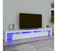 Festnight Mueble de TV con Luces LED Mesas para TV Mesa para TV de Salón con Luces LED Mesa Television 280 x 36,5 x 40 cm Blanco