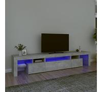 Festnight Mueble de TV con Luces LED Soporte para TV con Estantes Mesas para TV 2 en 1 Mobiliario Aparador TV Salon Mueble TV Salón, Gris Hormigón 215x36.5x40 cm