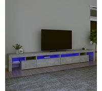 Festnight Mueble de TV con Luces LED Soporte para TV con Estantes Mesas para TV 2 en 1 Mobiliario Aparador TV Salon Mueble TV Salón, Gris Hormigón 290x36.5x40 cm