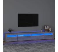 Festnight Mueble de TV con Luces LED Soporte para TV con Estantes Mesas para TV Mueble Aparador para TV Salón Mesa Television, Gris Sonoma 270 x 35 x 40 cm