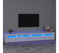 Festnight Mueble de TV con Luces LED Soporte para TV con Estantes Mesas para TV Mueble Aparador para TV Salón Mesa Television, Blanco 270 x 35 x 40 cm