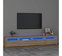 Festnight Mueble de TV con Luces LED - Soporte para TV con Estantes y Mesas - Aparador para Salón, Roble Sonoma 240 x 35 x 40 cm
