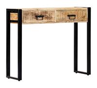 Festnight Mueble Recibidor Consola Consola Recibidor Escritorio con Ccajones Mesa Consola de Madera Maciza de Mango 90x30x75 cm