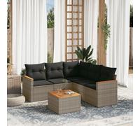 Festnight Muebles de Jardín, con Mesa, Función de Almacenamiento, Conjunto Sofá Jardin Exterior de Ratán, Sofá de Exterior, Muebles de Terraza, Gris Type-47