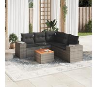 Festnight Muebles de Jardín, con Mesa, Función de Almacenamiento, Conjunto Sofá Jardin Exterior de Ratán, Sofá de Exterior, Muebles de Terraza, Gris Type-95