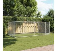 Festnight Perrera de Exterior con Toldo Gallinero de Exterior Grande Jaula para Perros con Cerradura Caseta para Perros Mascotas Animales Perro Grande Exterior 4 x 2 x 1,5 m