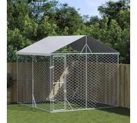 Festnight Perrera para Exterior Grande con Techo Resistente a Agua y UV 3 x 3 x 2.5 m Jaula Casetas de Perros Gallinero para Exterior Acero galvanizado