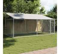 Festnight Perrera para Exterior Grande con Techo Resistente a Agua y UV 4 x 2 x 2 m Jaula Casetas de Perros Gallinero para Exterior Acero galvanizado Type-2