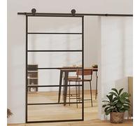 Festnight Puerta Correder con Herrajes de ESG Vidrio y Aluminio, Puertas Correderas de Cristal, Puertas Interiores, Seguro y Duradero, Type 3 102x205 cm (183 cm Sliding Rail)