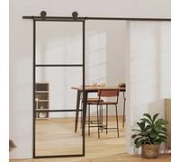 Festnight Puerta Corrediza con Herrajes Puertas Corrediza Vidrio Puerta Corredera Deslizante de Cristal Seguridad 76 x 205 cm (200 cm sliding rail) Type-4