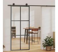 Festnight Puerta Corrediza con Herrajes Puertas Corrediza Vidrio Puerta Corredera Deslizante de Cristal Seguridad 90 x 205 cm (200 cm sliding rail) Type-4