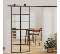 Festnight Puerta Corrediza con Herrajes Puertas Corrediza Vidrio Puerta Corredera Deslizante de Cristal Seguridad 76 x 205 cm (183 cm sliding rail)