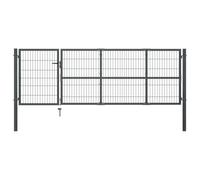 Festnight Puerta de Jardín 350x100 cm, Puerta para Valla con Sistema de Cerradura, Puerta de Exterior, Cancela de Valla