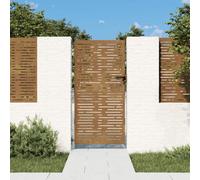 Festnight Puerta de Jardín Exterior 85 x 175 cm, Puerta de Jardín de Acero Corten, Puerta Exterior, diseño Cuadrado