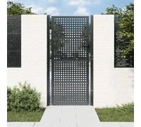 Festnight Puerta Jardin 105 x 250 cm, Puerta para Valla con Sistema de Cerradura Acero, Negro
