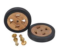 Festnight Ruedas de Repuesto para Tumbona 2 Unidades Ruedas para Tumbona de Jardín Madera Maciza Teca 14 cm