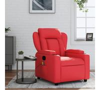 Festnight Sillón Masaje Reclinable Sillón Masaje Eléctrico Sillon Relax Reclinable Sillon Reclinable Manual Sillón Relax de Cuero Sintético, con Prácticos Portavasos y Bolsillo #1, Rojo
