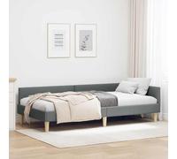 Festnight Sofá Cama, Sofá Diván con Somier de Láminas de Madera, Cama Juvenil, Cama Individual 90 x 190 cm, Cama Tapizada, Sin Colchón, Gris Oscuro
