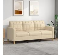 Festnight Sofá de 3 Plazas para Salón, Sofá Chaise Longue Moderno de Tela, Sofá Sillón, Sofa para Dormitorio Salón Oficina, Crema 180 cm