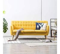 Festnight Sofá de 3 Plazas Sofas Salon Tapizado de Tela 172x70x82 cm Amarillo