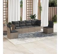 Festnight Sofa Jardín de Ratán con Cojines, Muebles Jardín Exterior, Sofa Terraza Resistente a la Intemperie, Conjunto Jardín en Acero - Gris Type-78