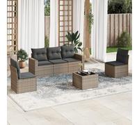 Festnight Sofa Jardín de Ratán con Cojines, Muebles Jardín Exterior, Sofa Terraza Resistente a la Intemperie, Conjunto Jardín Estructura en Acero - Gris Type-72