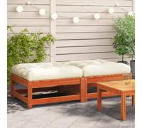 Festnight Sofás de Jardín 2 Plazas con Cojines Muebles Jardin Conjunto Jardin Exterior Sofa Exterior Sofas de Terraza Sillón de Exterior Sofá Modular Madera de Pino Marrón Cera 2 Plazas-Type-4